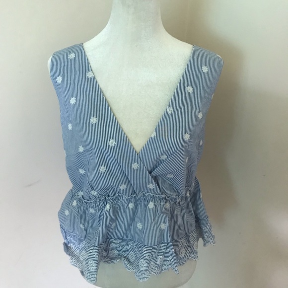 Forever 21 Tops - Forever 21 Blue and White Stripped Tank Top 1X